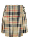 Women's Tartan Wool Pleated Skirt Beige