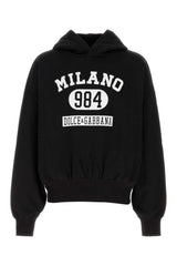 Men's Logo-Embroidered Cotton Hoodie Black Sweater