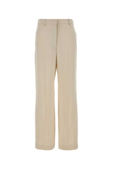 Women's Noanda Trousers Beige Acetate Soie Doublures