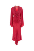 Women's Shiny Dress Red Viscose Elastane