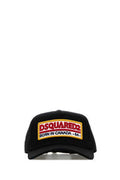 Men's Cap Logo-Embroidered Cotton Baseball Black