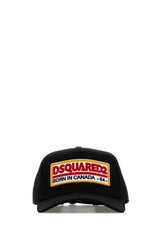 Men's Cap Logo-Embroidered Cotton Baseball Black