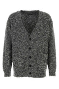 Men's Wool Blend Knit Cardigan Gray Virgin Nylon