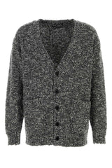 Men's Wool Blend Knit Cardigan Gray Virgin Nylon