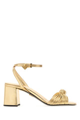 Women's Pleated Leather Sandal Gold Ovine