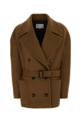 Women's Coat Brown Cupro Wool