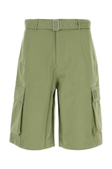 Men's Green Cotton Bermuda Shorts Turfgreen Exterior