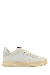 Men's White Leather Re-Web Sneakers Greatwhitegwgw