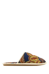 Men's Printed Fabric Ta Chambre Slippers Printdisi24398ivoryivory Flat Shoes