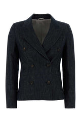 Women's Doppiopetto Blazer Navy Cotton Blazers