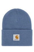 Men's Bag Acrylic Ribbed Beanie Blue Gauge