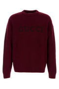 Men's Logo-Embroidered Wool Blend Sweater Burgundy