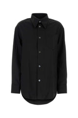 Women's Black Wool Oversize Shirt Noir Virgin
