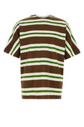 Men's Striped Cotton T-Shirt Brown