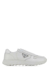 Men's White Nylon And Leather Prax 2.0 Sneakers Bianco Poliammidericiclata-Vitello