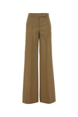 Women's Bronte Trousers Beige Virgin Wool Silk