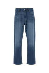 Men's Cotton Linen Denim Jeans Blue