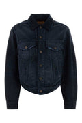 Women's Waistband Jacket Navy Cotton