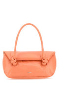 Women's Knot Handle Calf Leather Shoulder Bag Orange
