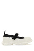 Women's Two-Tone Leather And Rubber Ballet Flat Black Shoe Textile Upper