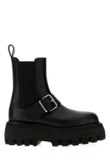 Women's Platform Calf Leather Boot Black Skin