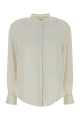 Women's Satin Shirt Beige Polyester