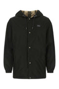 Men's Black Polyester Reversibile K-Way A1189 Trench Coat