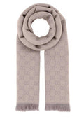 Women's Embroidered Wool Scarf Beige