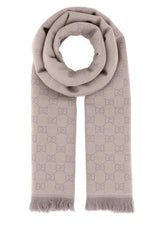Women's Embroidered Wool Scarf Beige