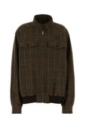 Women's Houndstooth Wool Jacket Brown Virgin