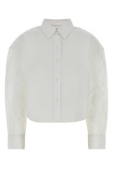 Women's Poplin Shirt White Cotton