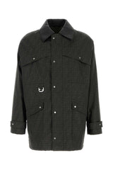 Men's Ff Monogram Canvas Coat Brown Polyester Cotton