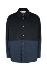 Men's Color-Block Cotton Jacket Navy
