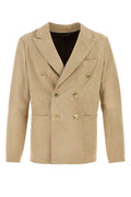 Men's Doppio Blazer Beige Suede Blazers