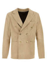 Men's Doppio Blazer Beige Suede Blazers