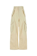 Women's Cotone Cargo Pants Beige Cotton Polyamide