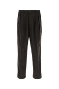 Men's Baggy Trousers Brown Polyester Wool Elastane
