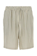 Men's Embroidered Silk Bermuda Shorts Blue Exterior