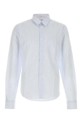 Men's Striped Poplin Shirt Blue Trochusniloticus