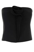 Women's Silk Satin Bodice Black Sweater
