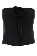 Women's Silk Satin Bodice Black Sweater