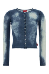 Women's Cardigan Blue Cotton Elastane