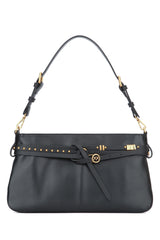 Women's Classic Shoulder Bag Black Grain Leather