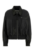 Women's Blouson Jacket Black Ovine Leather