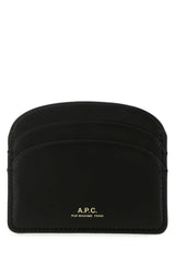 Women's Leather Card Case Black Vache Cases