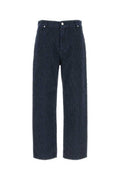 Men's Embroidered Stretch Denim Jeans Indigo Greggio