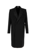 Men's Evening Coat Black Twool Dtsilk Fviscose