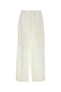 Men's Trouser Cargo White Linen Viscose