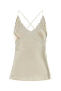 Women's Lace-Trimmed Satin Tank Top White Sweater