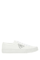 Men's White Gabardine Wheel Sneakers F0009